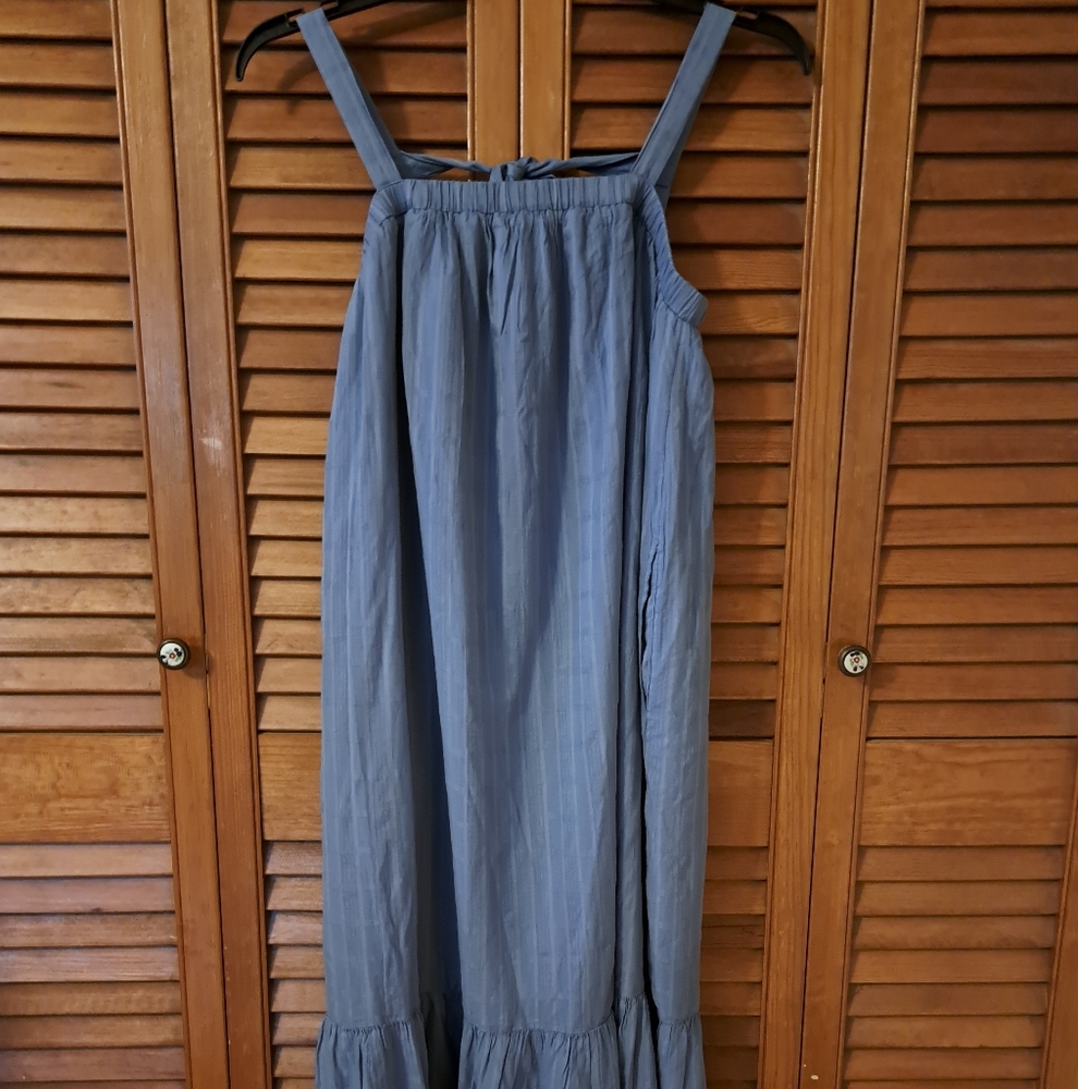 Blue Sleeveless Maxi Dress